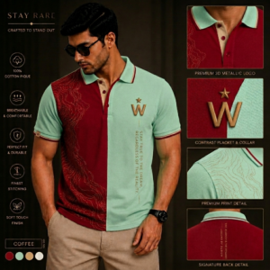 The Mint & Burgundy Contrast Polo